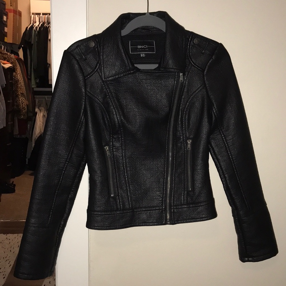 BNCI faux leather jacket with asymmetrical zipper